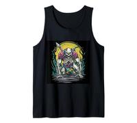 Esqueleto armado serio para fanáticos del terror Camiseta sin Mangas