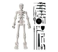 Esqueleto articulado 13 x 3,5 cm con múltiples armas, modelo hueso miniatura móvil hecho a mano, herramienta educativa anatomía humana, decoración de oficina horror para Halloween Navidad