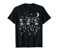 Esqueleto Bailando bajo la Luna Divertido Halloween Calavera Danza Camiseta