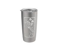 Esqueleto bailando esqueleto danza calavera Halloween fiesta gráfico Vaso térmico de acero inoxidable de doble pared