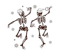 esqueleto bailando navideño feliz navidad Calcomanías de grabado 42x42cm Se puede modificar y añadir información Café