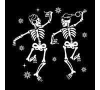 esqueleto bailando navideño feliz navidad Pegatinas de grabado 67.2x67.2cm No se cae Blanco