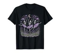 Esqueleto Ballet Bailarina Flor Silvestre Gótico Halloween Camiseta