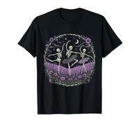 Esqueleto Ballet Bailarina Flor Silvestre Gótico Halloween Camiseta
