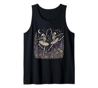 Esqueleto Ballet Bailarina Flor Silvestre Gótico Halloween Camiseta sin Mangas