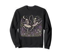 Esqueleto Ballet Bailarina Flor Silvestre Gótico Halloween Sudadera