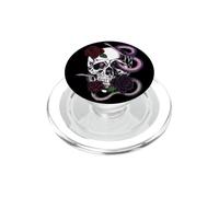 Esqueleto Calaveras Rosas Rojas oscuras y Serpientes entrelazadas PopSockets PopGrip para MagSafe