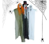 Esqueleto colgante de Halloween - Fantasma, Decoración Scary | Realistic, Poseable, Easy Hanging Figure, Ideal For Garden, Porche, Indoor, Creates Terrifying And Mysterious Atmosphere For Halloween