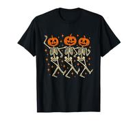 Esqueleto con Cabeza de Calabaza Halloween Iconos otoño diseño Camiseta