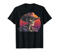 Esqueleto Cowboy Humor Tema Occidental Halloween Camiseta
