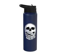 Esqueleto Cráneo Cubriendo Boca No Habla No Stainless Steel Insulated Water Bottle