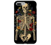 Esqueleto Cráneo Pastel Oscuro Goth Flor Carcasa para iPhone 7 Plus/8 Plus