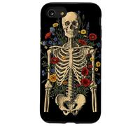 Esqueleto Cráneo Pastel Oscuro Goth Flor Carcasa para iPhone SE (2020) / 7/8