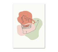 Esqueleto de anatomía humana, esternón, columna vertebral, pie, pulmón, cerebro, diente, pósteres artísticos pared y lienzo impreso, pintura, cuadros, decoración clínica(G,20X25 cm Unframed)