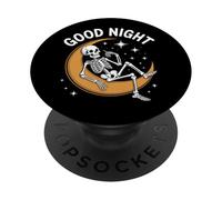 Esqueleto de Buenas Noches en Luna Creciente PopSockets PopGrip Adhesivo
