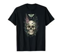 Esqueleto de Calavera botánica gótica florece Whimsigoth Witchy Camiseta