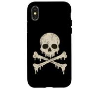 Esqueleto de calavera goteando huesos cruzados bandera piratas alegres Carcasa para iPhone X/XS