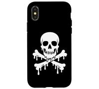 Esqueleto de calavera goteando huesos cruzados bandera piratas alegres Carcasa para iPhone X/XS