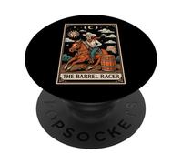 Esqueleto de Cartas de Tarot de The Barrel Racer Barrel Racing Rodeo PopSockets PopGrip Adhesivo