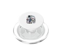 Esqueleto de Combustible de Enfermera con café y exfoliantes espeluznantes Halloween PopSockets PopGrip para MagSafe