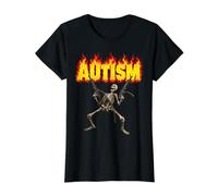 Esqueleto de concienciación sobre el Autismo Esqueleto Camiseta gráfica económica, Mujer, Negro, S