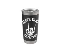 Esqueleto de Death To My Thirties 30s que cumple 40 años Vaso térmico de acero inoxidable de doble pared