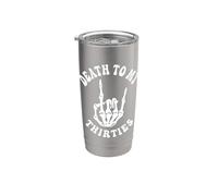 Esqueleto de Death To My Thirties 30s que cumple 40 años Vaso térmico de acero inoxidable de doble pared