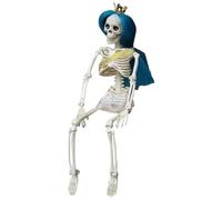 Esqueleto de Decoración Exterior de Halloween, de Esqueleto - Esqueleto Espeluznante con Cabello Colorido | Objetos de Escena de la Casa Embrujada, Huesos Realistas del Cuerpo Humano