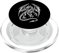 Esqueleto de dragón de Hueso detallado con alas extendidas Arte Oscuro PopSockets PopGrip para MagSafe