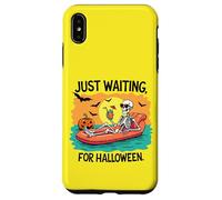 Esqueleto de Halloween con Arte de Playa con Bebida Carcasa para iPhone XS MAX