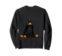 Esqueleto de Halloween con Capa Negra con Capucha Recortada Sudadera