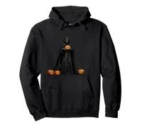 Esqueleto de Halloween con Capa Negra con Capucha Recortada Sudadera con Capucha