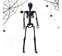 Esqueleto De Halloween - Esqueleto Realista Con Articulaciones Móviles | Esqueletos Del Patio Del Patio | DECORACIÓN DE LA CASA Encantada Para Una Escena Especttral Dimensiones Para La Vida Para El