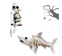 Esqueleto de Halloween | Figura deco | Figura del esqueleto de resina para la decoración de la tabla | Estatua gótica para la sala de estar Sombrillas de la cama Capas del libro de la cama Decoración