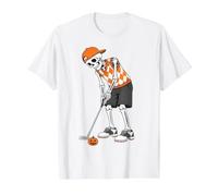 Esqueleto de Halloween Jugando al Golf Divertido Golfista niños Hombres Camiseta gráfica económica, Hombre, Blanco, M