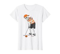 Esqueleto de Halloween Jugando al Golf Divertido Golfista niños Hombres Camiseta gráfica económica, Mujer, Blanco, S