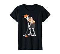 Esqueleto de Halloween Jugando al Golf Divertido Golfista niños Hombres Camiseta gráfica económica, Mujer, Negro, XL