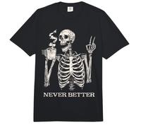 Esqueleto de Halloween Tomando café: Nunca se ha Visto Tan Comfort Colors Adult Heavyweight T-Shirt