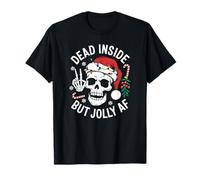 Esqueleto de Papá Noel Espeluznante de Navidad Dead-Inside But Jolly AF Camiseta