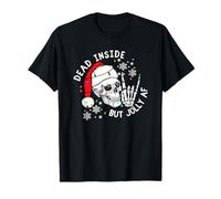 Esqueleto de Papá Noel Espeluznante de Navidad Dead-Inside But Jolly AF Camiseta