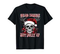 Esqueleto de Papá Noel Espeluznante de Navidad Dead-Inside But Jolly AF Camiseta