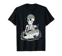 Esqueleto de Pesca de Lona para Halloween Camiseta