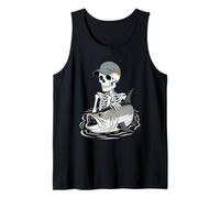 Esqueleto de Pesca de Lona para Halloween Camiseta sin Mangas