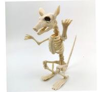 Esqueleto de ratón Halloween, modelo de esqueleto de rata de plástico de 18 cm/7,1 pulgadas de tamaño de plástico, simulación de animales de ratón, huesos decorativos para la decoración de la fie