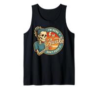Esqueleto Despierto Amante del café Vintage Mañana Camiseta sin Mangas