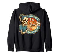Esqueleto Despierto Amante del café Vintage Mañana Sudadera con Capucha