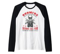 Esqueleto Divertido Boomers Badass Generación Antes de Camiseta Manga Raglan