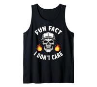 Esqueleto Divertido Dato Curioso No Me Importa Humor Camiseta sin Mangas