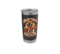 Esqueleto divertido de Halloween Dead Tired Dad Club Vaso térmico de acero inoxidable de doble pared