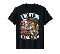 Esqueleto en la Playa Divertido Vacaciones es mi Forma Final Espeluznante Camiseta